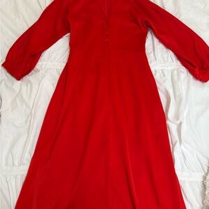 Express Vibrant Red Satin Dress